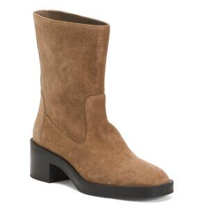 STUART WEITZMAN Khaki Made In Spain Suede Kaia Booties